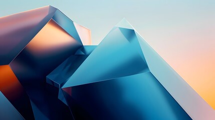 Crystalline Formations:Mesmerizing 3D Structures Showcasing Faceted Prisms and Translucent Hues