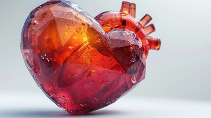 Heart concept, isolated on a white background and space for text.