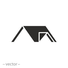 roofing work logo icon, house roof, structural engineering, flat symbol on white background - vector illustration