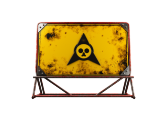 danger of warning sign isolated on transparent background, cut out or PNG