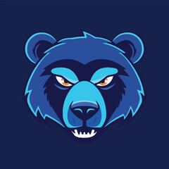 Angry bear head mascot vector illustration with isolated background