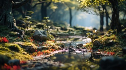 Fototapeta premium a portrait landscape magical forest, AI Generative