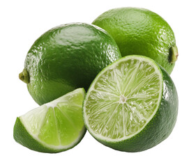 citron jaune vert, isolé sur fond transparent