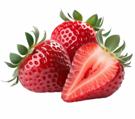 belles fraises du jardin, isolé sur fond transparent