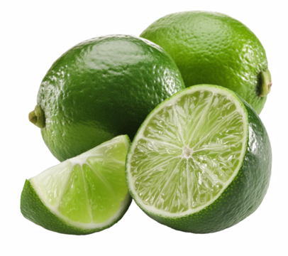 citron jaune vert, isolé sur fond transparent