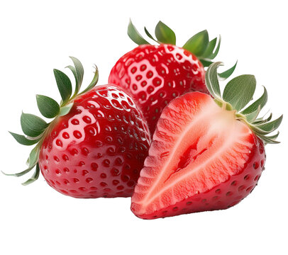 belles fraises du jardin, isol&eacute; sur fond transparent