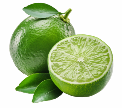 citron jaune vert, isolé sur fond transparent