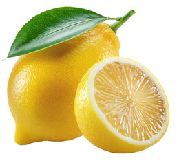 citron jaune frais, isolé sur fond transparent