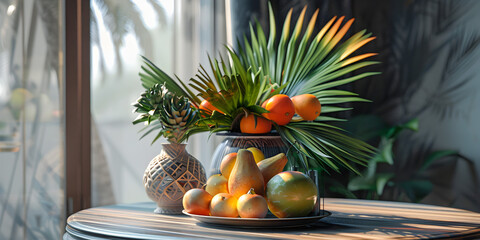 still life with fruits and berries.Still life of tropical natural products