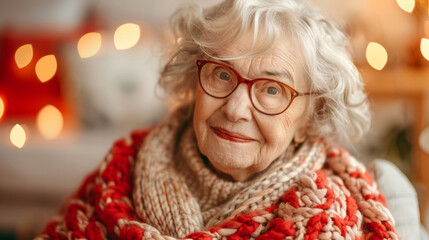 old woman with Pride: Chin lifted, chest swells, basking in accomplishments, triumphant aura. - obrazy, fototapety, plakaty