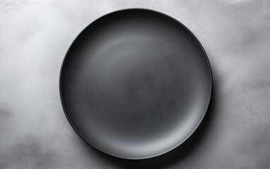 Minimalistic Black Plate on Textured Background