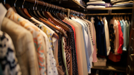 woman clothing on hangers