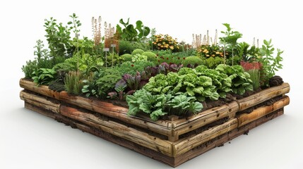 A garden with many different types of plants and flowers