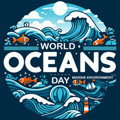 World Oceans Day typography slogan t-shirt design.