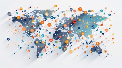 Craft a visually compelling representation of global connectivity - obrazy, fototapety, plakaty