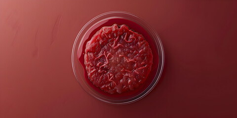 Laboratory .Top View of Lab Petri Dish with liquid 