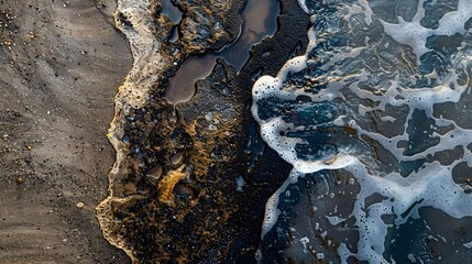 Oil Spill's Impact: A Tale of Two Coasts - Oil-Soaked Rocks Contrast with a Pristine Beach