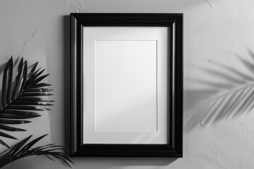 Black Photo Frame with White Mat. Thin Modern Design for Art Display