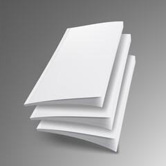 Flying Cover Of Clear Brochure Isolated On White
