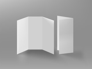 3D Folded Brochure Isolated On Gray Background