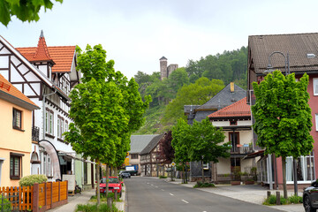 Steinbach-Hallenberg in Thüringen mit Blick auf die Hallenburg