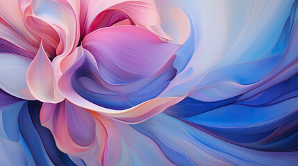 Seamless abstract background in blue and pink colors. Wavy lines of liquid paints