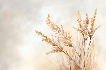 Naklejka premium Dried flower watercolor background painting backgrounds outdoors