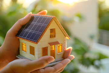 Energy efficient complete house model with solar panels