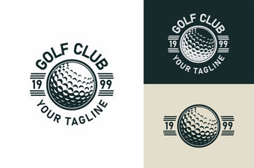 Retro Vintage Illustration of Professional Golf Club and ball. vector, symbol, icon, template