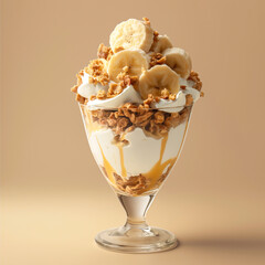 ice cream with banana ice cream sundae