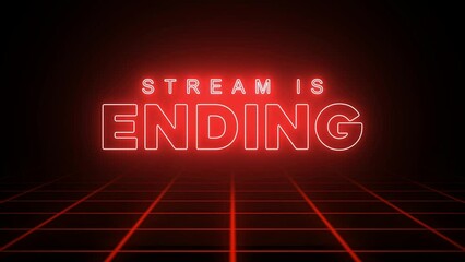 Stream End Soon Live Streaming Soon Video Background 80's Retro Grid Motion Graphic