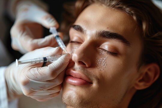 A focused view capturing the crucial moment of a vaccine administration with precise attention to detail