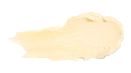 Tasty butter on white background, top view