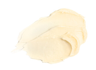 Tasty butter on white background, top view