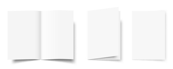 A4 Blank White Brochure Template. Open And Close