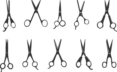 Barber scissors silhouette, Scissors silhouette, Barber scissors svg, Hair scissors silhouette, Hair stylist scissors svg, Hair saloon scissors svg, Scissors svg, Scissors vector illustration