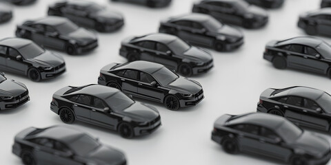 black luxury cars in display