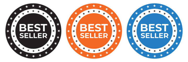 Set of badge best seller, best choice, best price, best quality. Vector illustration. EPS 10