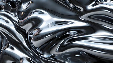 3D futuristic hyperealistic liquid metal texture 