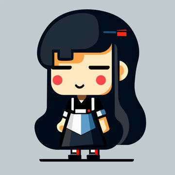 little girl housekeeper person. isolated