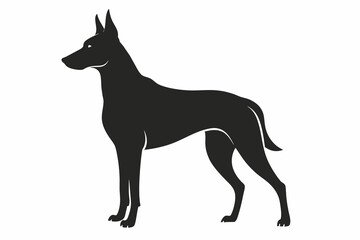 black dog silhouette vector illustration on white background