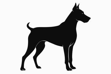 black dog silhouette vector illustration on white background