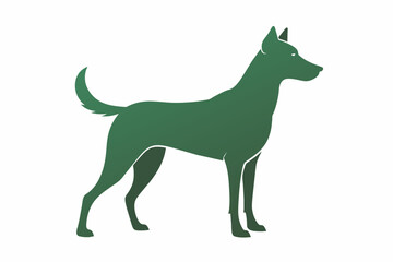 black dog silhouette vector illustration on white background