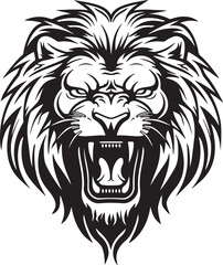 Obraz premium lion head mascot, silhouette illustration vectore design