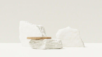 3D render of abstract pedestal podium display scene product and promotion concept for advertising