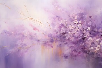 Lavender Lullaby Luster, abstract landscape art, painting background, wallpaper, generative ai