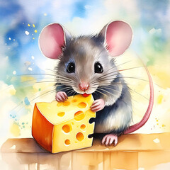치즈를 먹고 있으니 쥐