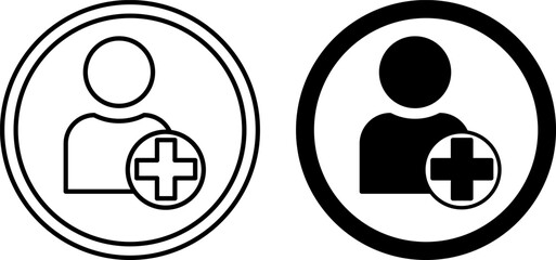 Icons Add Friend. Black and White Vector Icons. Adding a New User Account. Add an Avatar. New Profile Account. Social Media Concept