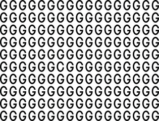 Choose the odd letter out of g (C) in black font with white background