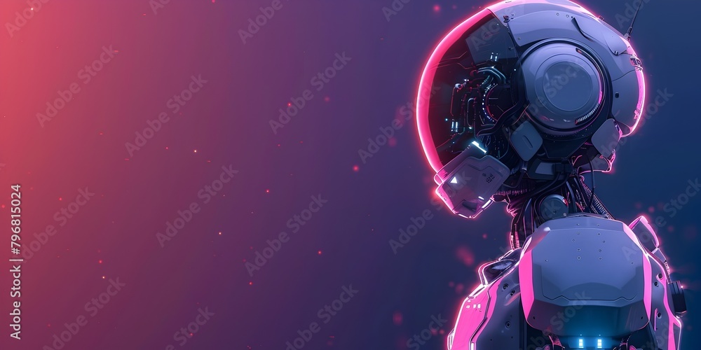 Poster robotic cyborg exploring the wonders of artificial intelligence and cosmic frontiers